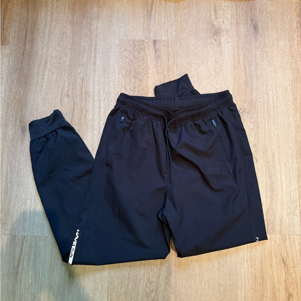 SHEIN Black Track Pants with Blue Accents